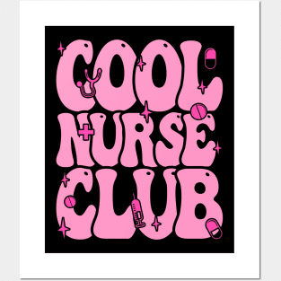 Cool Nurse Club, Nurses Groovy Pink Design Posters and Art